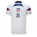 Pánský Fotbalový dres Spojené státy Timothy Weah #21 MS 2022 Domácí Krátký Rukáv